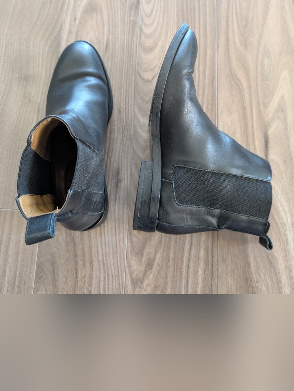 Everlane Black Leather Chelsea Ankle Boots (Size 6.5)